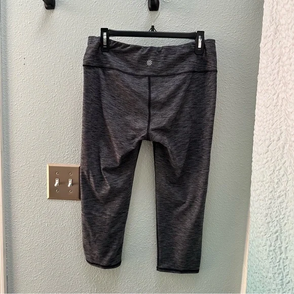 Athleta Gray Leggings with Wide Waistband and Stretch Fabric Size L - Picture 2 of 7